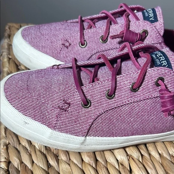 Sperry Women's Pink Canvas Sneakers - Picture 5 of 8